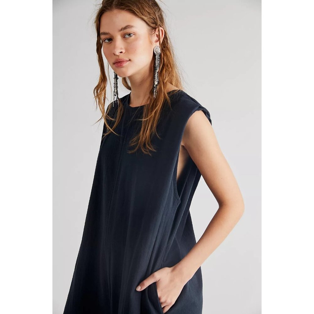 Free People Quinn Jumpsuit Oversized Wide Leg Sleeveless Black Size Small - Picture 3 of 12